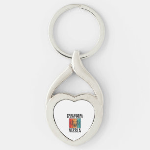 Proud Grandpa Vizsla Vintage Dog Lover Design_1 Key Ring