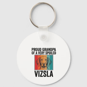Proud Grandpa Vizsla Vintage Dog Lover Design_1 Key Ring