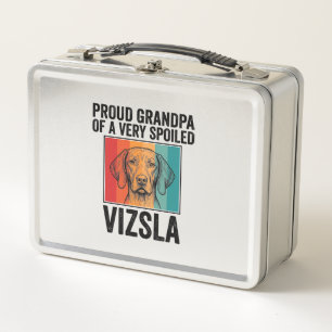 Proud Grandpa Vizsla Vintage Dog Lover Design_1 Metal Lunch Box