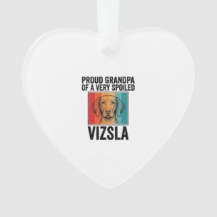 Proud Grandpa Vizsla Vintage Dog Lover Design_1 Ornament