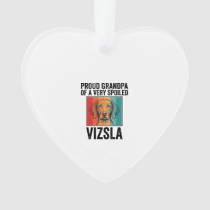 Proud Grandpa Vizsla Vintage Dog Lover Design_1 Ornament