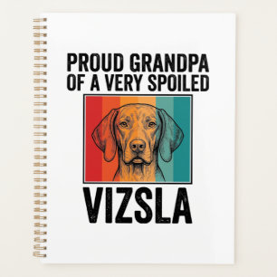 Proud Grandpa Vizsla Vintage Dog Lover Design_1 Planner