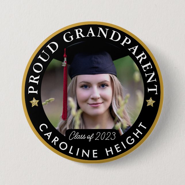Proud Grandparent Photo 2023 Graduation Button (Front)