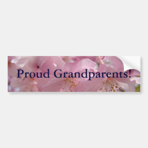 Proud Grandparents! bumper stickers Pink Blossoms