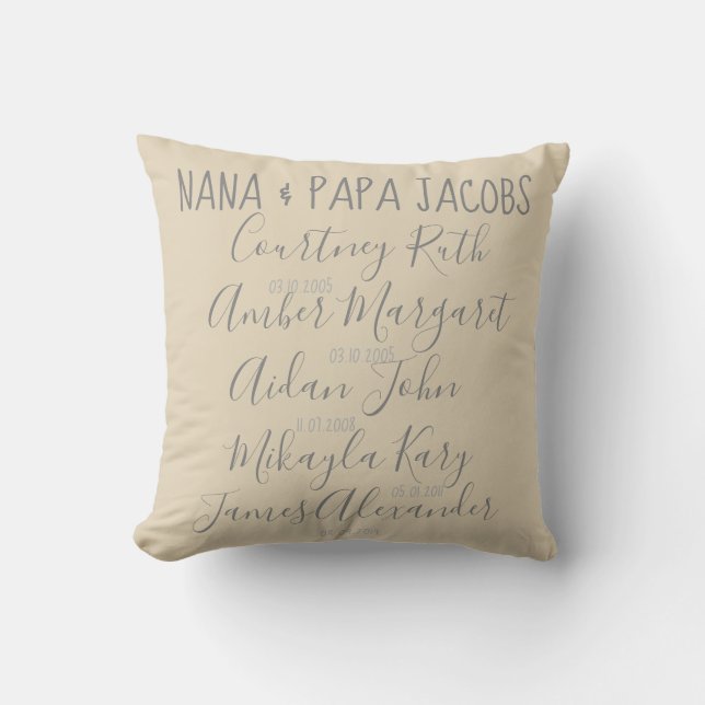 Proud Grandparent's Pillow Rustic Edition (Front)