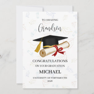 Proud Grandson Graduation Personalised Card