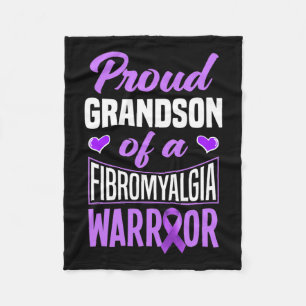 Proud Grandson Of A Fibromyalgia Warrior 1 Fleece Blanket