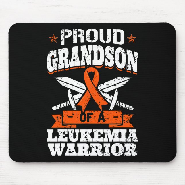 Proud Grandson Of A Leukaemia Warrior Awareness Bl Mouse Mat (Front)