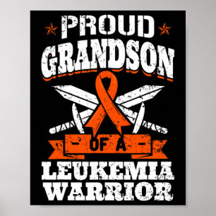 Proud Grandson Of A Leukaemia Warrior Awareness Bl Poster