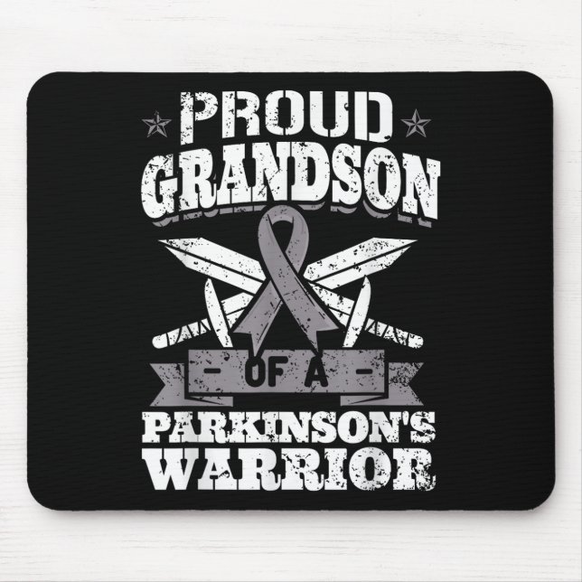 Proud Grandson Of A Parkinsons Warrior Pd Awarenes Mouse Mat (Front)