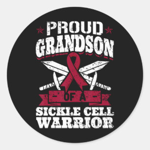 Proud Grandson Of A Sickle Cell Warrior Scd Awaren Classic Round Sticker