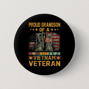 Proud Grandson Of A Vietnam Veteran Flag American 6 Cm Round Badge