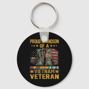 Proud Grandson Of A Vietnam Veteran Flag American  Key Ring