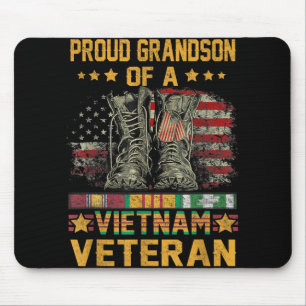 Proud Grandson Of A Vietnam Veteran Flag American  Mouse Mat