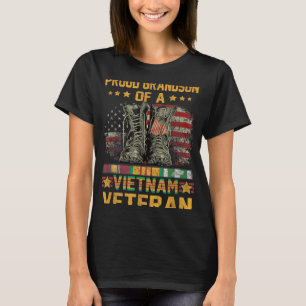 Proud Grandson Of A Vietnam Veteran Flag American T-Shirt