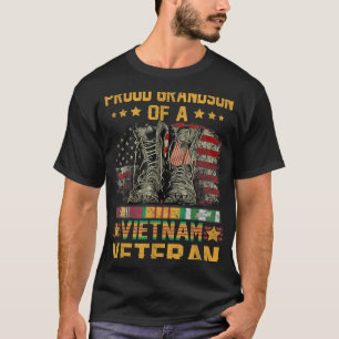 Proud Grandson Of A Vietnam Veteran Flag American  T-Shirt