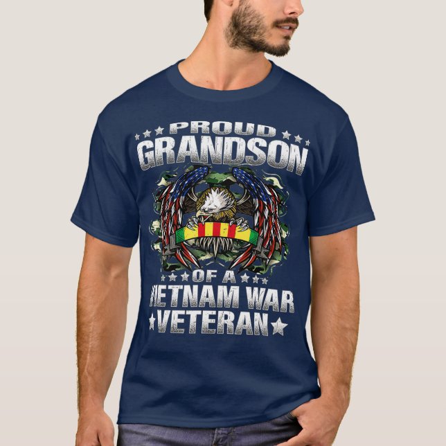 Proud Grandson Of A Vietnam Veteran Military T-Shirt (Front)