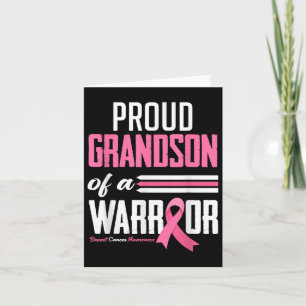 Proud Grandson Of A Warrior Grandma Breast Cancer Card