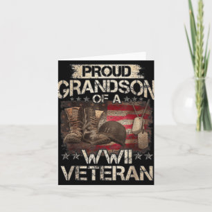 Proud Grandson Of A Ww2 Veteran Military Family Ve Card