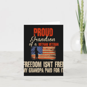 Proud Grandson Of Vietnam Veteran Military Family Card