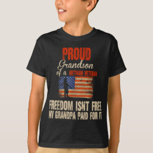 Proud Grandson Of Vietnam Veteran Military Family  T-Shirt