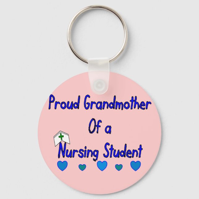 Proud Granmother Nursing Student Key Ring (Front)