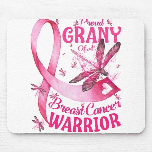 Proud Granny Of A Breast Cancer Warrior Awareness Mouse Mat (Front)
