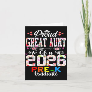 Proud great aunt of 2026 pre-k graduate mothers card