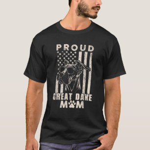 Proud Great Dane Mom American Flag Patriotic Dog O T-Shirt