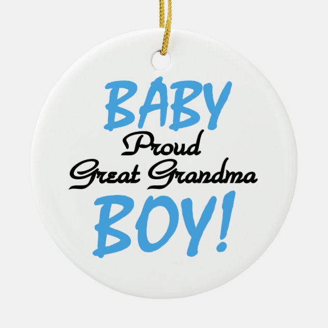 Proud Great Grandma Baby Boy Gifts Ceramic Tree Decoration (Front)
