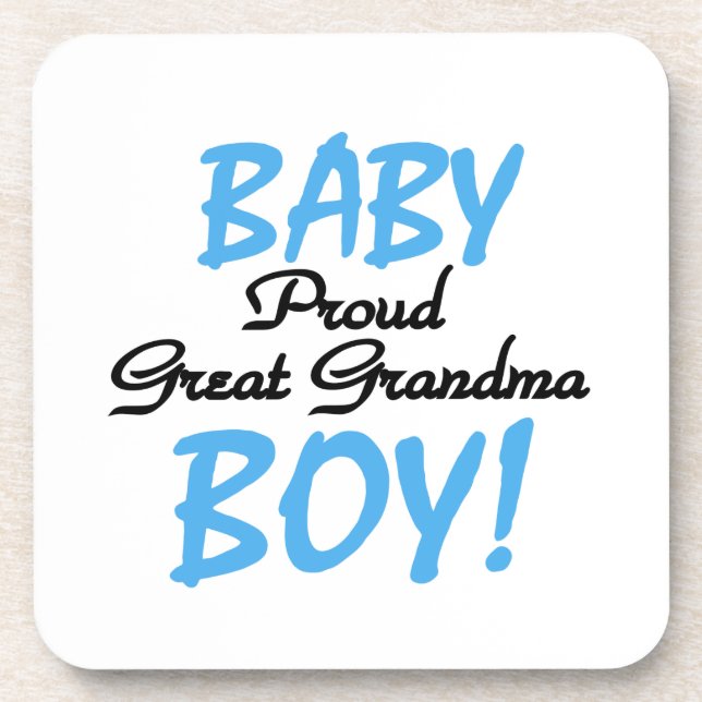 Proud Great Grandma Baby Boy Gifts Coaster (Front)