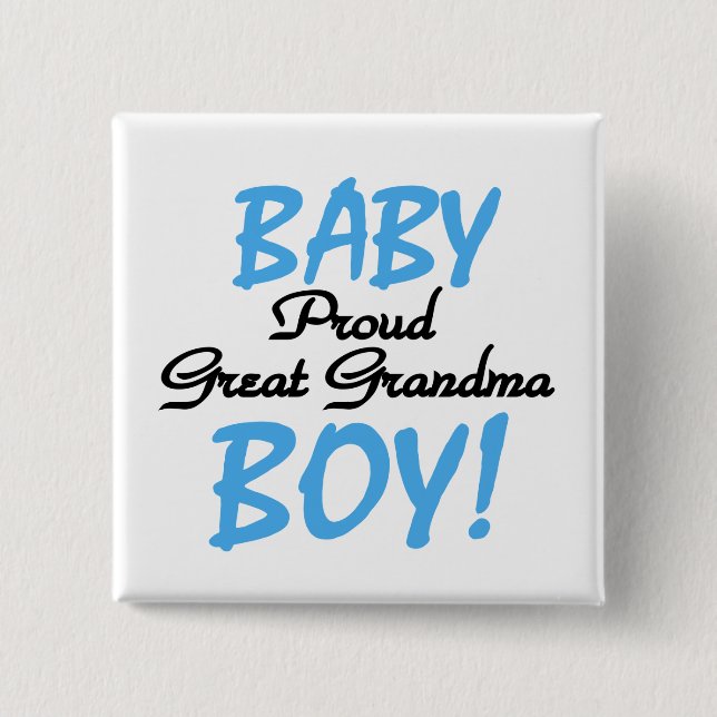 Proud Great Grandma Baby Boy Tshirts and Gifts 15 Cm Square Badge (Front)