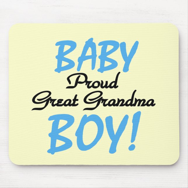 Proud Great Grandma Baby Boy Tshirts and Gifts Mouse Mat (Front)