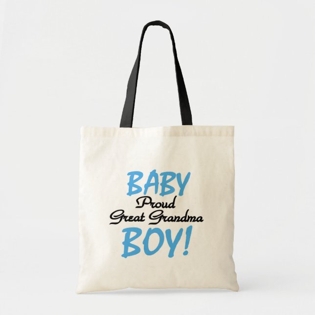 Proud Great Grandma Baby Boy Tshirts and Gifts Tote Bag (Front)
