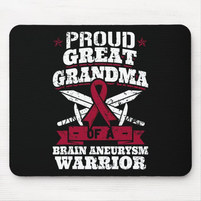 Proud Great Grandma Of A Brain Aneurysm Warrior Aw Mouse Mat (Front)