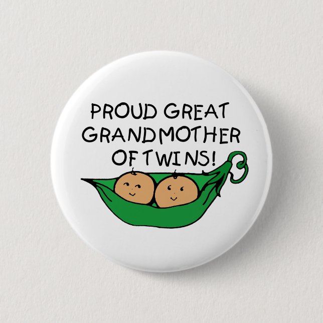 proud Great Grandmother Twin Pod 6 Cm Round Badge (Front)