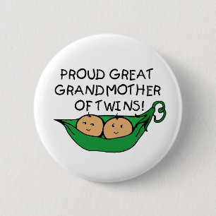 proud Great Grandmother Twin Pod 6 Cm Round Badge
