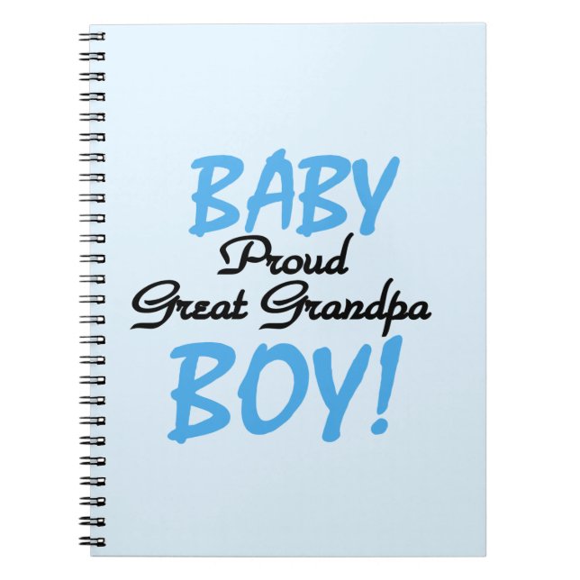Proud Great Grandpa Baby Boy Gifts Notebook (Front)