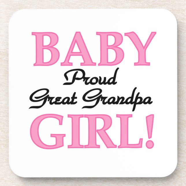 Proud Great Grandpa Baby Girl Gifts Coaster (Front)