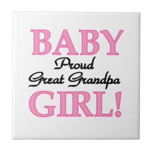 Proud Great Grandpa Baby Girl Gifts Tile