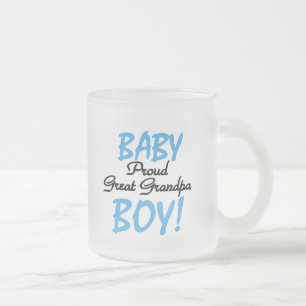 Proud Great Grandpa of Boy Tshirts and Gifts Frosted Glass Coffee Mug