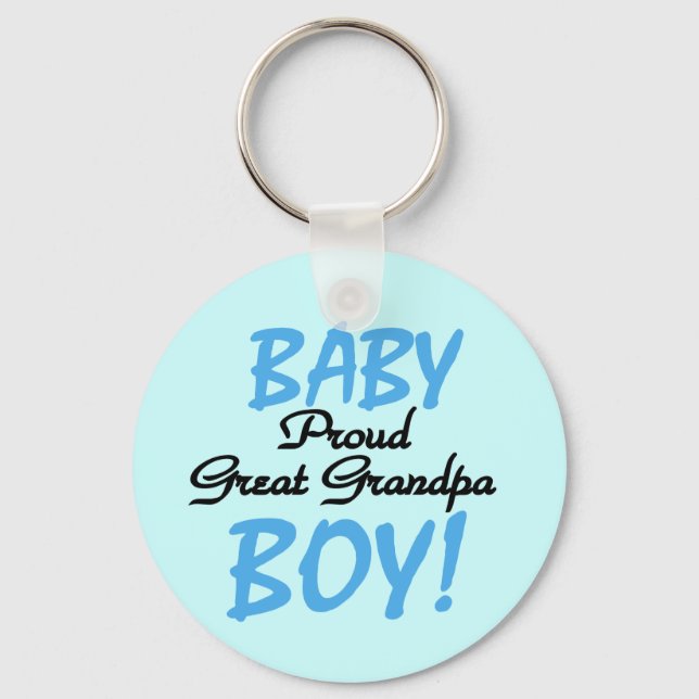 Proud Great Grandpa of Boy Tshirts and Gifts Key Ring (Front)