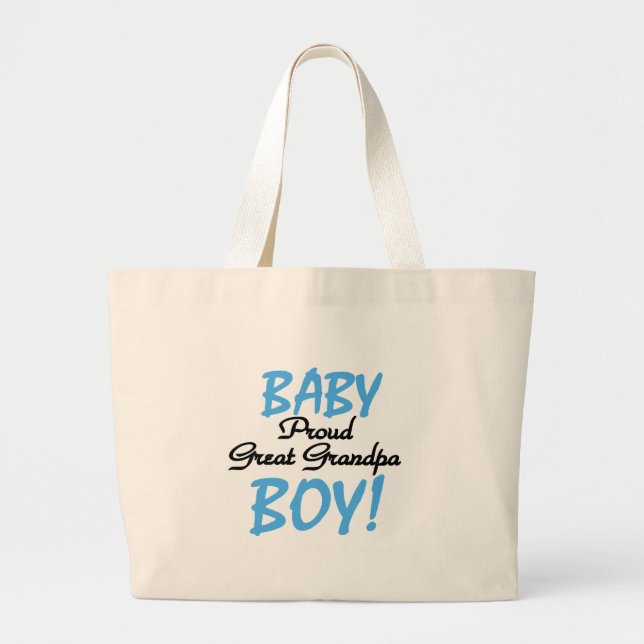 Proud Great Grandpa of Boy Tshirts and Gifts Large Tote Bag (Front)