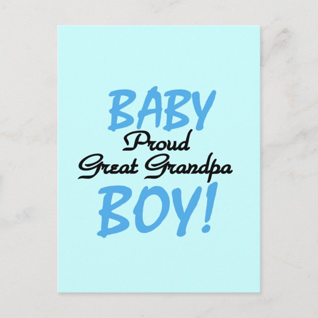 Proud Great Grandpa of Boy Tshirts and Gifts Postcard (Front)