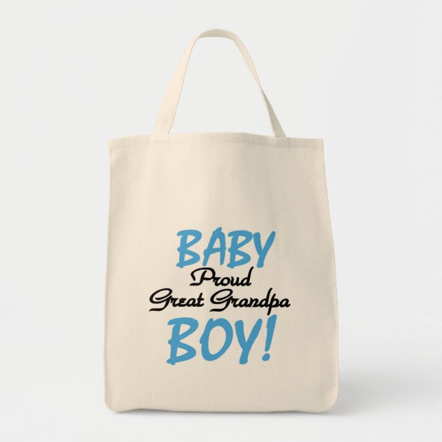 Proud Great Grandpa of Boy Tshirts and Gifts Tote Bag (Front)