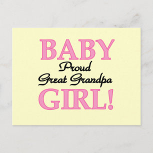 Proud Great Grandpa of Girl T-shirts and Gifts Postcard
