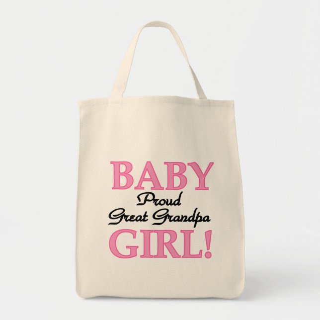 Proud Great Grandpa of Girl T-shirts and Gifts Tote Bag (Front)