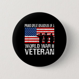 Proud Great Grandson Of A Ww Ii Veteran Family Mat 6 Cm Round Badge
