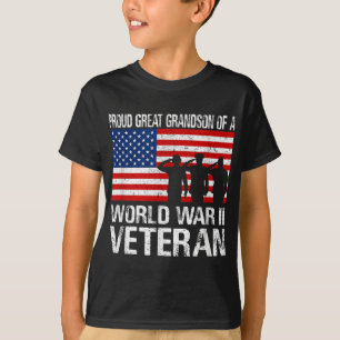 Proud Great Grandson Of A Ww Ii Veteran Family Mat T-Shirt
