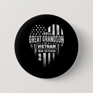 Proud Great Grandson Vietnam War Veteran American 6 Cm Round Badge